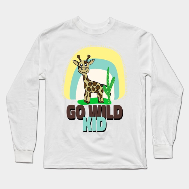 BABY Giraffe Art Go Wild Kid Giraffe Lover Long Sleeve T-Shirt by SartorisArt1